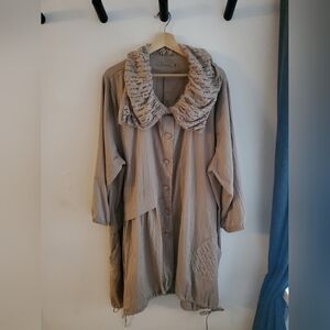 TaraVa One Size Soft Light Flowy Jacket/oatmeal Colour/Unique Vibes And Textures